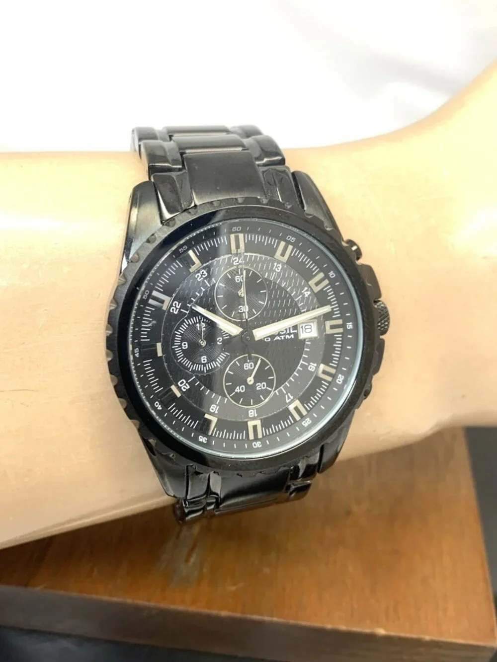 Fossil Men's Watch CH2473 Quartz Chronograph Black Dial Stainless Steel 42mm
